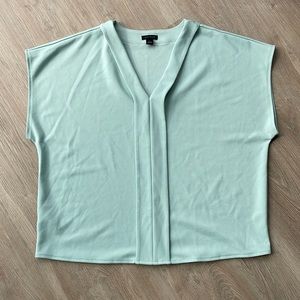 Ann Taylor short sleeve v-neck blouse in light mint size S